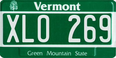 VT license plate XLO269