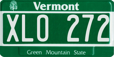 VT license plate XLO272