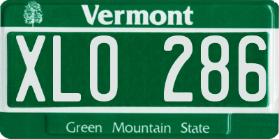 VT license plate XLO286