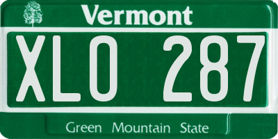 VT license plate XLO287