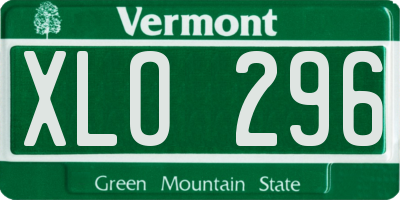 VT license plate XLO296