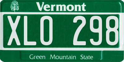 VT license plate XLO298