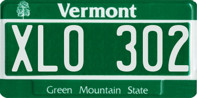 VT license plate XLO302