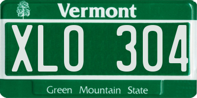 VT license plate XLO304