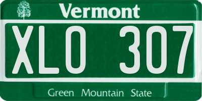 VT license plate XLO307