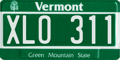 VT license plate XLO311