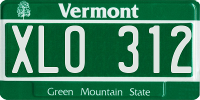 VT license plate XLO312