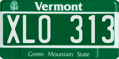 VT license plate XLO313
