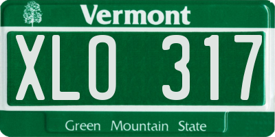 VT license plate XLO317
