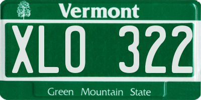 VT license plate XLO322