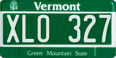 VT license plate XLO327