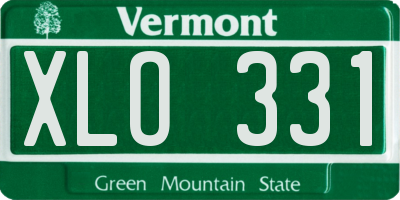 VT license plate XLO331
