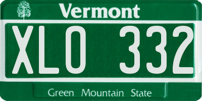 VT license plate XLO332