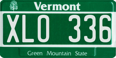 VT license plate XLO336