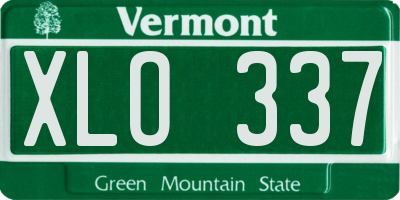 VT license plate XLO337