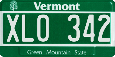 VT license plate XLO342
