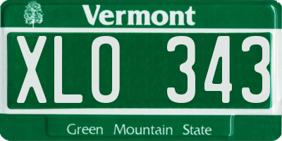 VT license plate XLO343