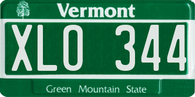VT license plate XLO344