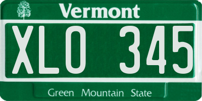 VT license plate XLO345