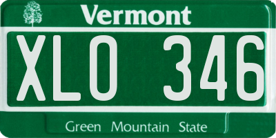 VT license plate XLO346