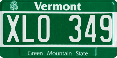 VT license plate XLO349
