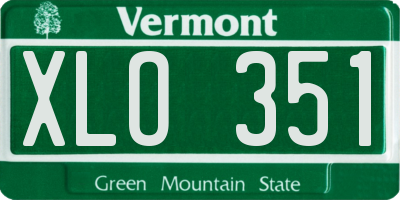 VT license plate XLO351