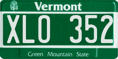 VT license plate XLO352