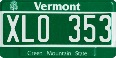 VT license plate XLO353