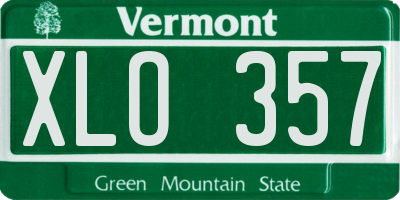 VT license plate XLO357