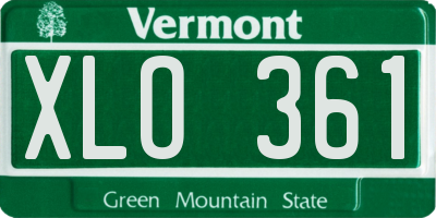 VT license plate XLO361