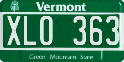 VT license plate XLO363