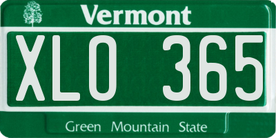 VT license plate XLO365
