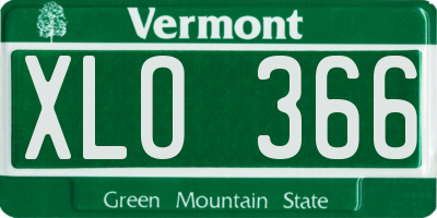 VT license plate XLO366
