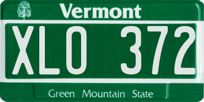 VT license plate XLO372