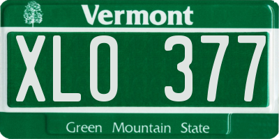 VT license plate XLO377