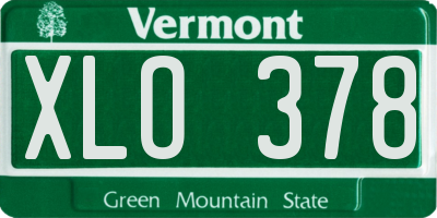 VT license plate XLO378