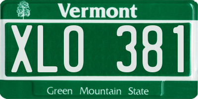 VT license plate XLO381