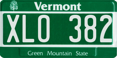VT license plate XLO382
