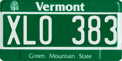 VT license plate XLO383