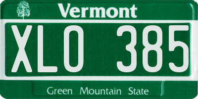 VT license plate XLO385