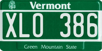 VT license plate XLO386