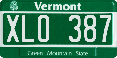 VT license plate XLO387