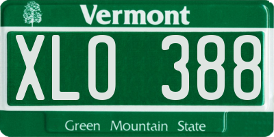 VT license plate XLO388