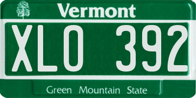VT license plate XLO392