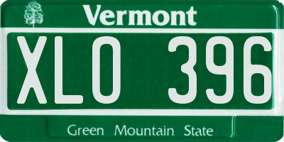VT license plate XLO396