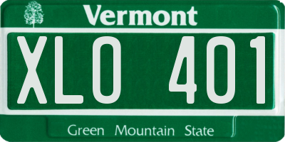 VT license plate XLO401