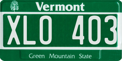 VT license plate XLO403
