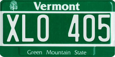 VT license plate XLO405