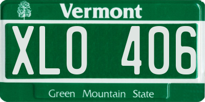 VT license plate XLO406