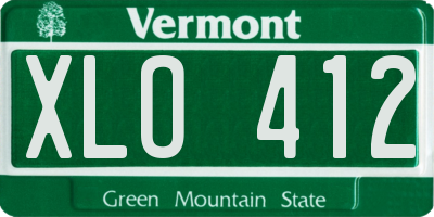VT license plate XLO412